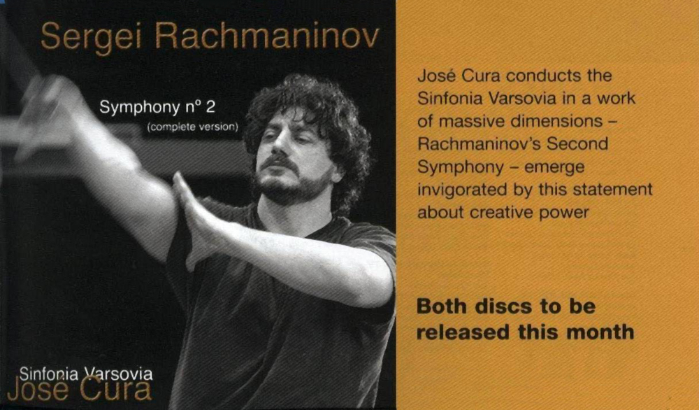 Jos Cura, Conductor, Rachmaninov 2nd Symphony CD Release 2002.